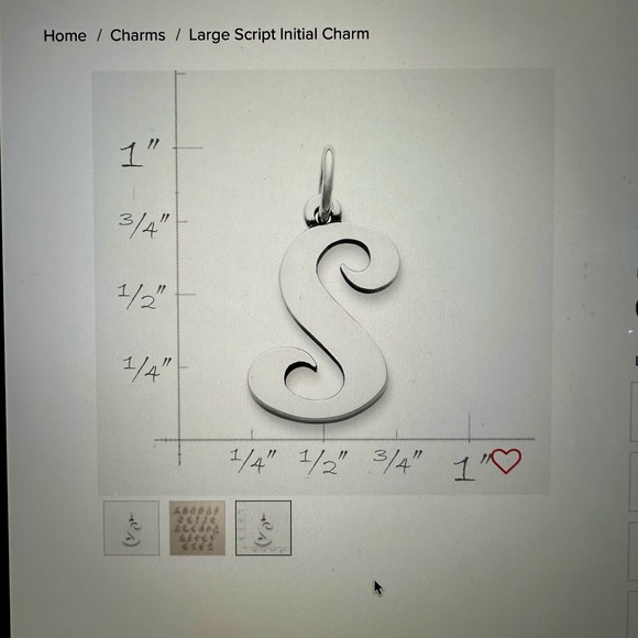 JAMES AVERY large script initial S charm - Picture 4 of 4